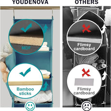 YOUDENOVA Hanging Closet Organizer, 6-Shelf Closet Hanging Storage Shelves, Green