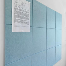Felt Wall Tiles | Large Cork Board Alternative | Aesthetic Felt Bulletin Board for Office, Home & Classroom | Large Cork Boards for Walls Pinboard (12-Pack) | Baby Blue