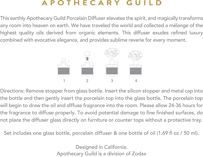 Zodax Blush Porcelain Oil Diffuser, 1.69 oz- Grapefruit