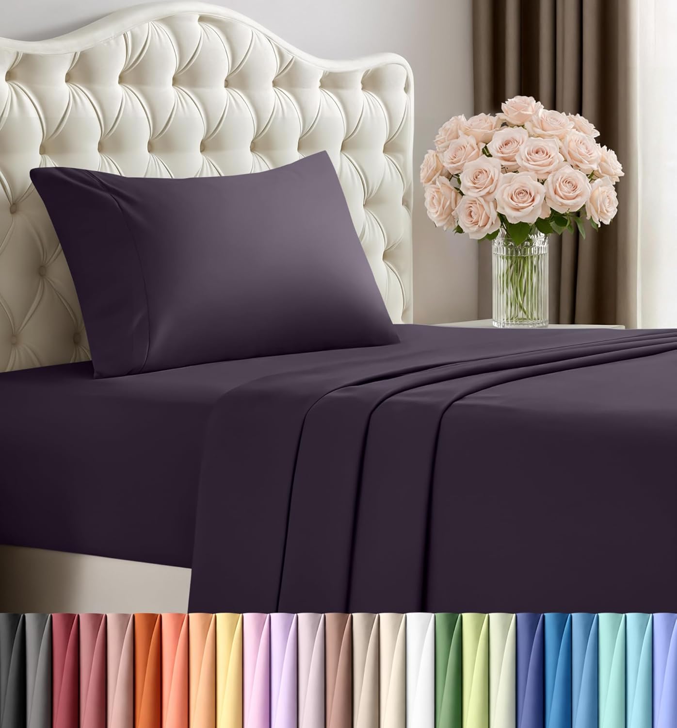 Utopia Bedding Queen Size Sheet Set – 4 Piece Bed Sheets, Soft and Breathable Microfiber, Includes 1 Fitted Sheet, 1 Flat Sheet and 2 Pillowcases – Oeko Tex (Grey) Dormly