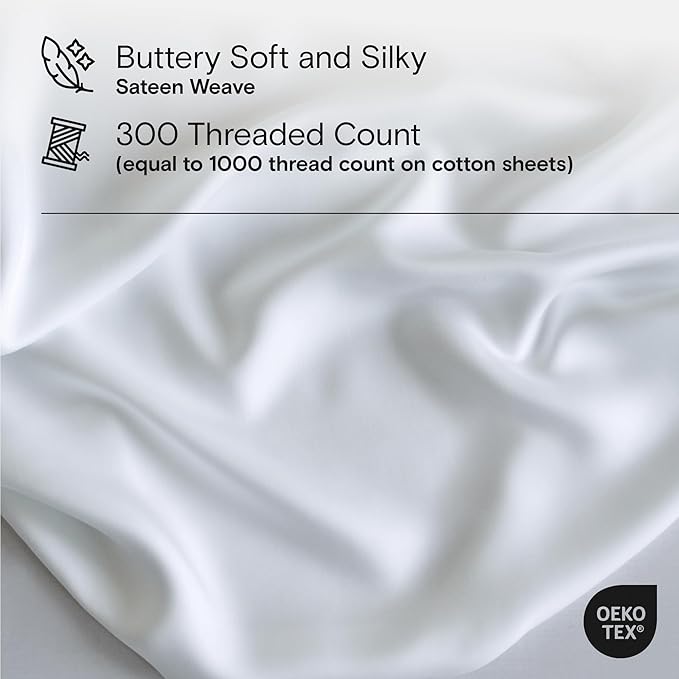 DOZ Duvet Cover Set, 100% Viscose derived from Bamboo, Organically Grown, Buttery Soft, Cooling Duvet Covers, High GSM, 1 Duvet Cover and 1 Pillowcase, 70"x90" (Snow, Twin/Twin XL)