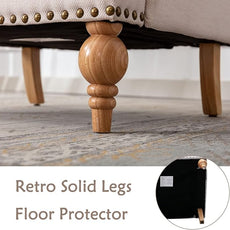 chairus Linen Accent Chair for Living Room Upholstered Mid Century Modern Single Sofa Chair with Solid Wood Legs Comfy Reading Chair Armchair for Bedroom/Office Room/Recption/Lounge, Cream