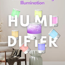 Megawise Cool Mist Humidifier with Top Refill Design, 2L Capacity, High Mist Output, No Leakage, and 7 Color Night Light