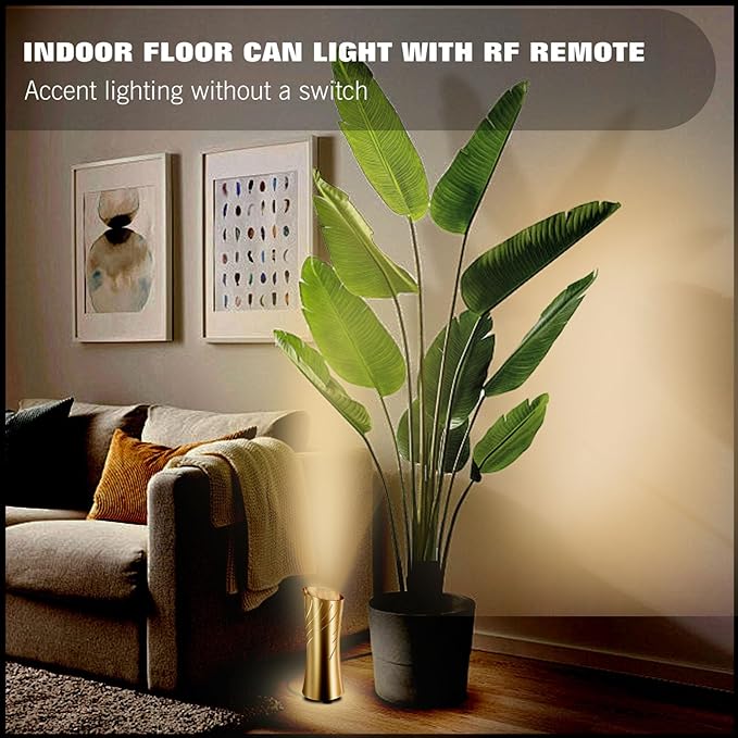 Uplighting Indoor Floor Can Light, 2700K to 6500K Up Lights Indoor with Remote & Timer, 3 Color Temperatures Accent Lighting Spot Lights Indoor for Home Plant Picture, 5.9ft Cord, 2 Pack