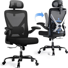 Ergonomic Office Chair - X-Shaped Computer Desk Chair Comfy, Gaming Chair, Office Chair with Lumbar Support, Mesh Office Chairs with Headrests, Desk Chair for Long Hours (Black Silver)
