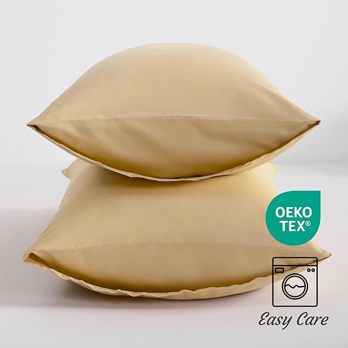 NTBAY King Pillow Cases Set of 2, 2 Pack Brushed Microfiber 20x40 Pillow Cases, Soft, Wrinkle, Fade, Stain Resistant Light Taupe Pillow Cases with Envelope Closure, 20x40 Inches, Light Taupe