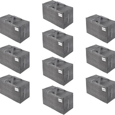 VENO 10 Pack Moving and Storage Bags, Heavy Duty, Alternative to Moving Boxes, Large Packing Totes Supplies for College Dorm Room with Zipper for Clothes, Wide Open Design (Dark Gray, 10 Pack)