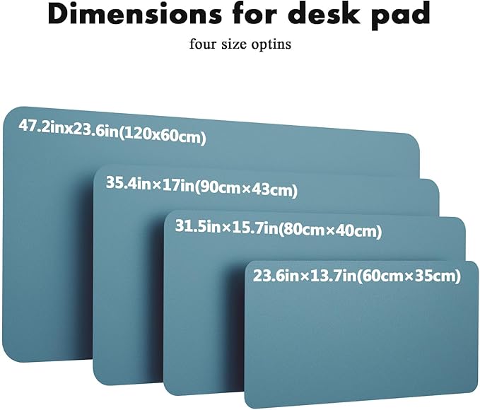 YSAGi Double-Sided Desk Pad, Leather Desk Mat, Eco Cork Desk Pad Protector, Large Mouse Pad for Desk, Waterproof Desk Blotter Pad, Desk Writing Pad for Office Work/Home(23.6"x13.7",Sea Blue+Cork)