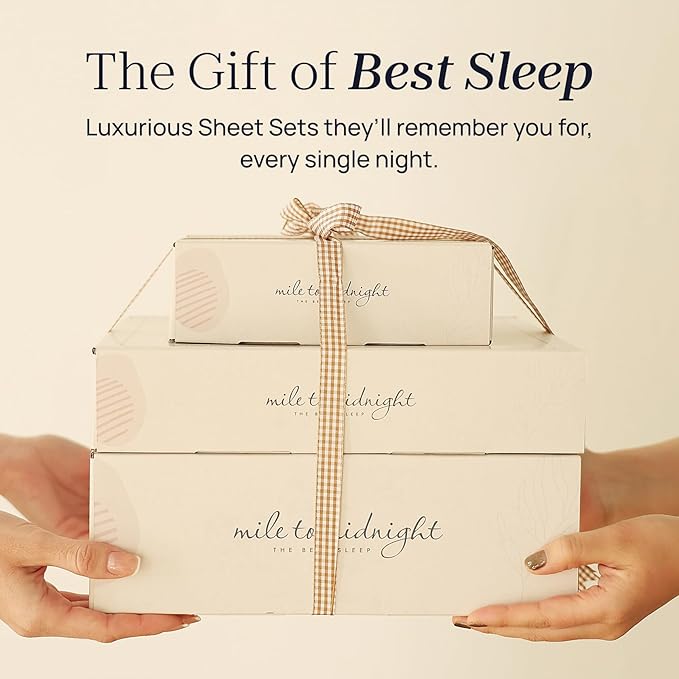 Queen Size 4 Piece Bed Sheet Sets, DeepSleep Tech Luxury Bedding Made with 100% Tencel Lyocell - Silky, Lustrous & Gentle on Skin | After Dark (2 Sheets, 2 Pillow Cases)