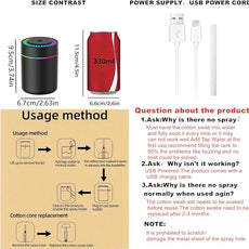 180ml Portable Small Humidifier with Colorful LED Night Light, USB Personal Desktop Humidifier for Car Home Office Travel, Auto Shut-Off, 2 Mist Modes, Super Quiet