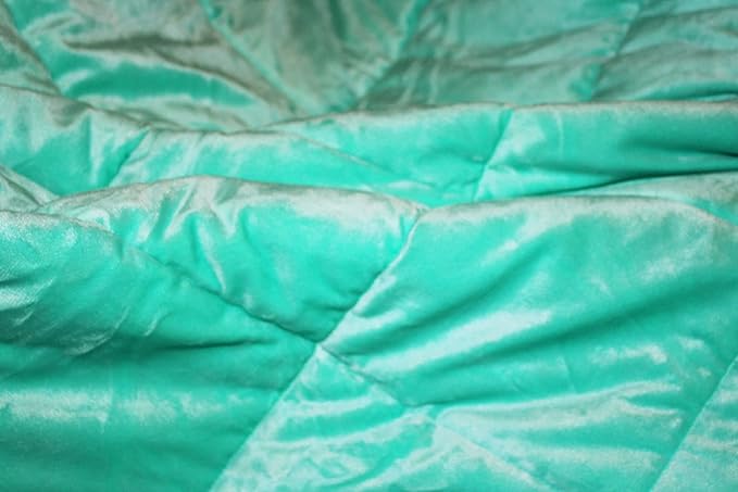 ALANSMA Reversible Weighted Blanket for All Season, Luxury Velvet, Warm and Cool, Adult 15Lb Green Weighted Blanket, Enjoy Sleeping Anywhere(Light Green,60"x80" 15lbs)