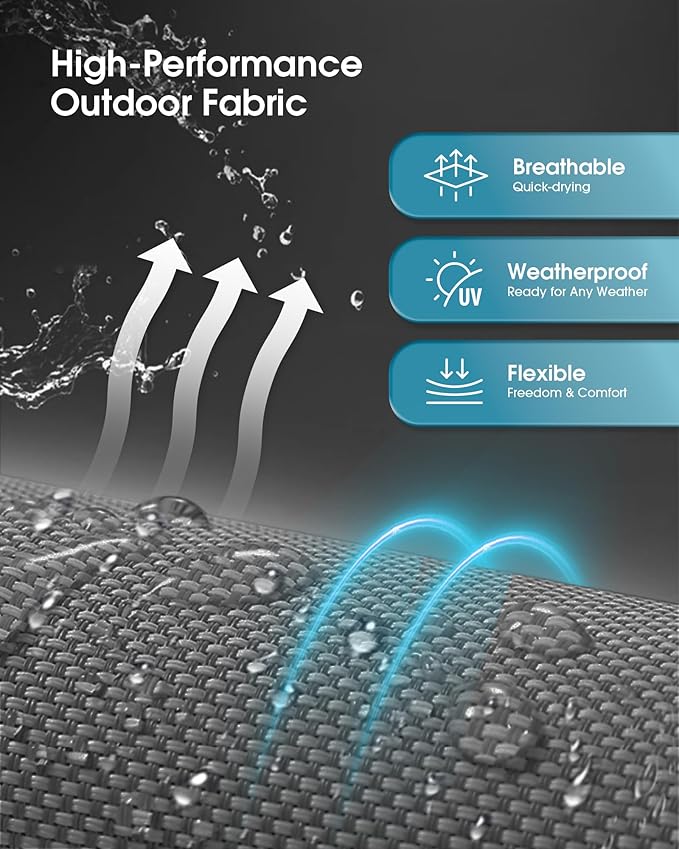 Ciokea Aluminum Outdoor Lounge Chair Set of 2- No Assembly Needed, Foldable Patio Chaise Lounge with 5 Adjustable Positions, Reinforced Frame for Extra Durability, Pool Beach Lounge Chair,Grey