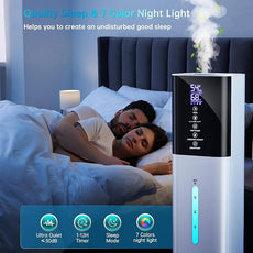 Humidifiers Large Room Bedroom with 7 Colors Light,Honovos 8L 2.1Gal Quiet Ultrasonic Cool Mist Topfill Humidifier with 360° Nozzle 3 Speed Humidistat Essential Oil Tray for Baby Home Plant Yoga Sleep
