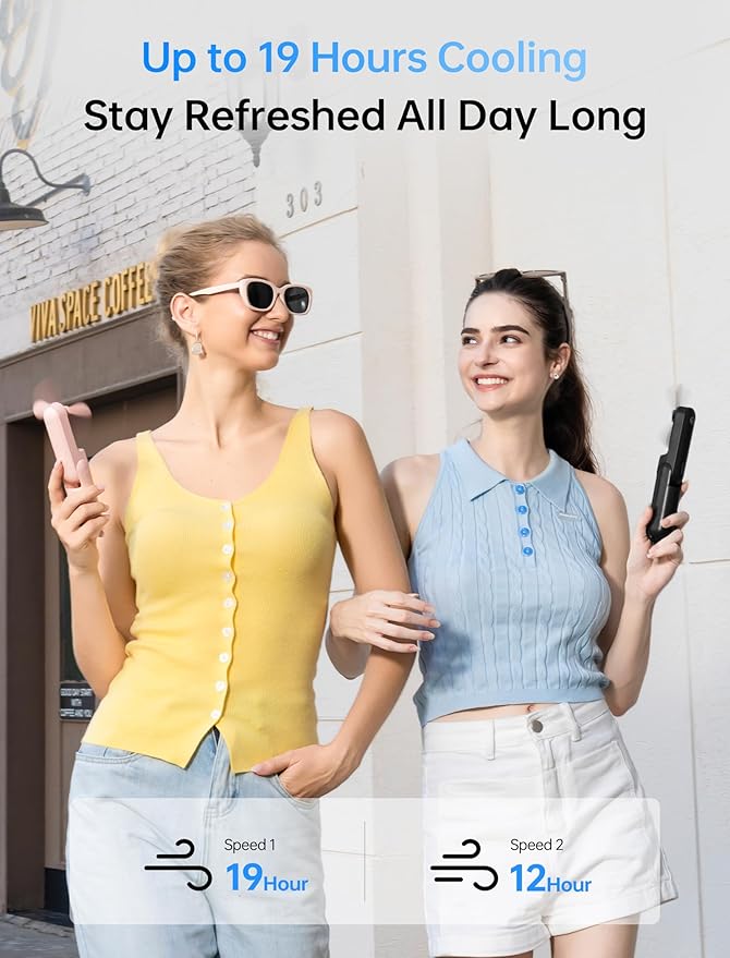 JISULIFE Handheld Mini Fan, 3 IN 1 USB Rechargeable Portable Fan [12-19 Working Hours] with Power Bank, Flashlight, Pocket Design for Travel/Summer/Concerts/Lash, Gifts for Women (Black)