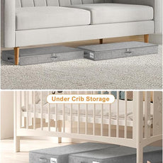 punemi Low Profile Under Bed Storage, 4 Inch Height Underbed Storage Containers With Sturdy Sidewalls & Bottom, Shallow Under Bed Organizer Clothes Storage Bins, Slim Under Couch Sofa Dresser Storage