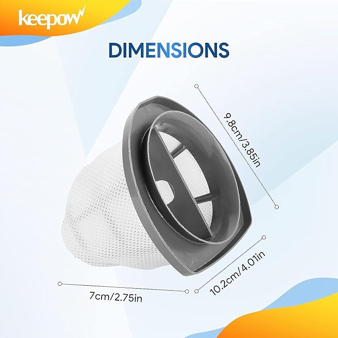 KEEPOW 2033 Vacuum Filter Compatible with Bissell Featherweight Stick Lightweight Bagless Vacuum 2033, 20331, 20333, 20336, 20339, 2033M (6-Pack)