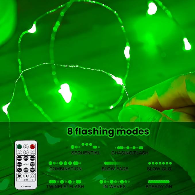 HXWEIYE 300LED Fairy Curtain Lights, 9.8x9.8Ft USB Plug-in 8 Modes Christmas String Hanging Lights with Remote for Bedroom Backdrop Wedding Indoor Wall Decor, Green, Standard – 1 Pack