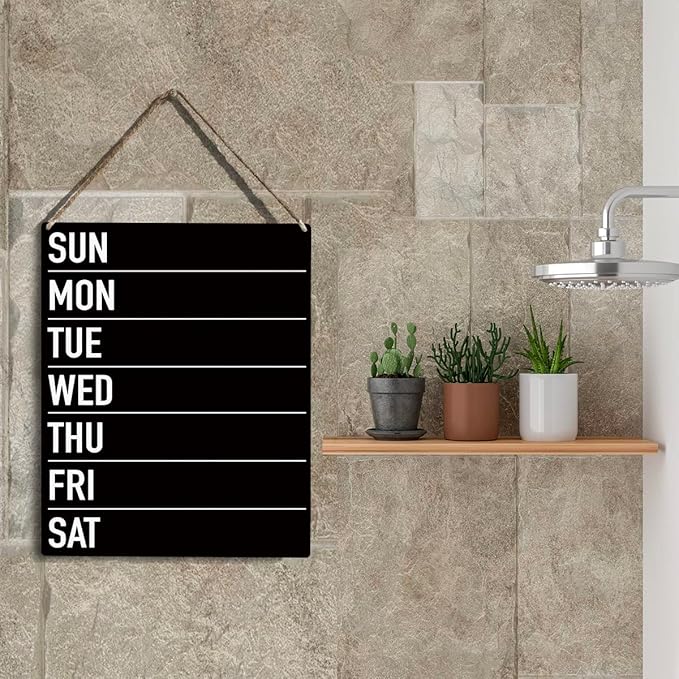 YCYD menu board for kitchen, Sun Mon Tue Wed Thu Fri Sat Wood Sign Rustic Menu Chalkboard Wooden Hanging Plaque for Home Dining Room Wall Art Decoration 8 x 10 Inches Present