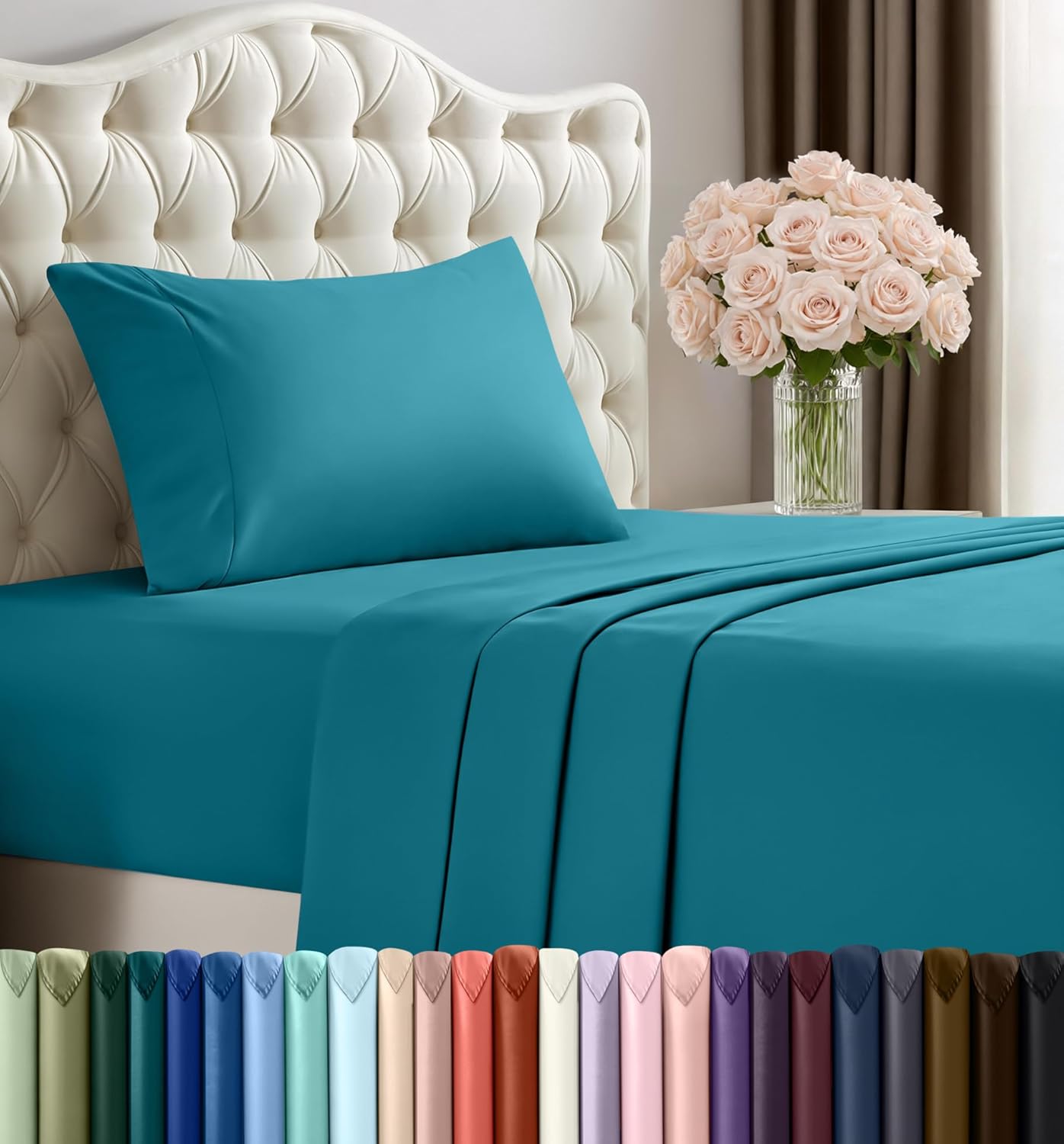 Utopia Bedding Queen Size Sheet Set – 4 Piece Bed Sheets, Soft and Breathable Microfiber, Includes 1 Fitted Sheet, 1 Flat Sheet and 2 Pillowcases – Oeko Tex (Grey) Dormly
