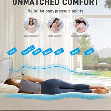 PERLECARE 4 Inch Dual Layer Full Mattress Topper for Pressure Relief, 2.5 Inch Cooling Egg Crate Gel Memory Foam Plus 1.5 Inch Pillow Top Cover, Medium Firm with Deep Pocket