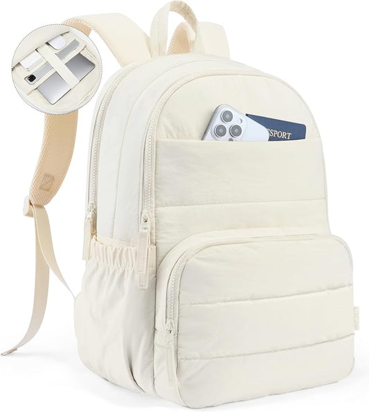 Travel Backpack for Women, 15.6 Inch College Laptop Backpack, Water Resistant Work Backpacks, Cute Quilted Bookbag