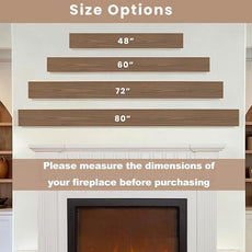 Fireplace Mantel Shelf 72 X 8 X 6 Inch, Handcrafted Solid Mantel for Over Fireplace, 6 Inch Thick Wall Mounted Floating Fireplace Mantel, Real Wood