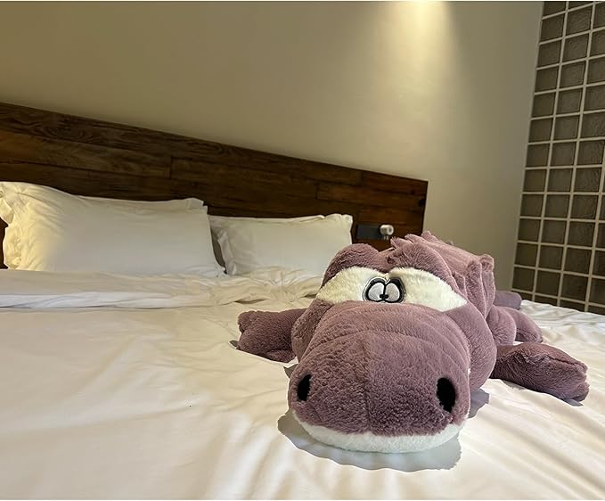 Hofun4U Alligator Plush Pillow, 38 inch Alligator Stuffed Animal, Home Decor Christmas Valentine’s Birthday Gift for Boys Girls Adults Kids (Purple)