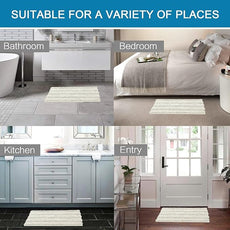H.VERSAILTEX Bath Rugs for Bathroom Non Slip Bath Mats Extra Thick Chenille Striped Rug 20