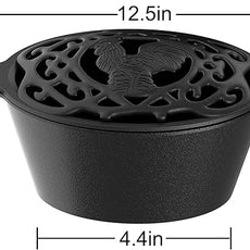 Fire Beauty Woodstove Steamer Stove Humidifier Cast Iron Lattice Top Rust Resistant 2.3 Quart Capacity (chicken)