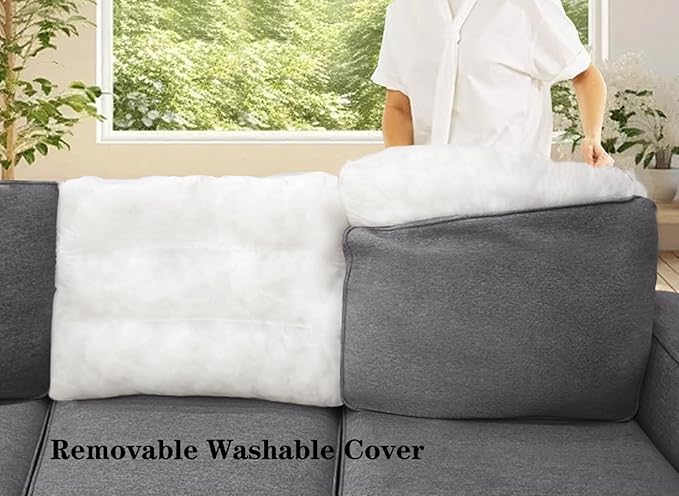 Legend Vansen Modular Sectional Sofa U Shaped Couch with Ottoman Modern Reversible Corner Sectional Couch for Living Room (Dark Grey, U Shaped Sofa-3)