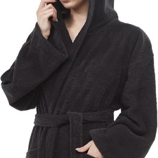 Arus Women's Hooded Classic Bathrobe Turkish Cotton Robe with Full Length Options