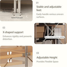 5 Tier Bookshelf, Book Shelf 67/59Inch, Tall Bookcase, Industrial Bookshelves, w/Metal X-shaped support, Adjustable Shelves, Metal Fram, for Living Room,kitchen (walnut, H 66.93×W31.5×L 15.75 IN)