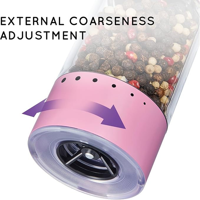 Electric Salt and Pepper Grinder Set Rechargeable, Automatic Salt and Pepper Grinder Set with Oversized Top Button, Stainless Steel Electric Salt and Pepper Shakers Set