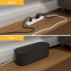 D-Line Cable Management Box, Power Strip Cover, Floor Outlet Hider, Desk Cord Organizer, Hide Extension Leads, 12.75