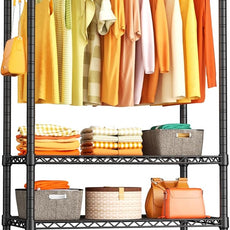 Ulif H4 Portable Closets, 4-Tier Metal Clothes Garment Rack for Bedroom and Cloakroom, Clothing Closet Storage and Organizer Wardrobe, 35.4