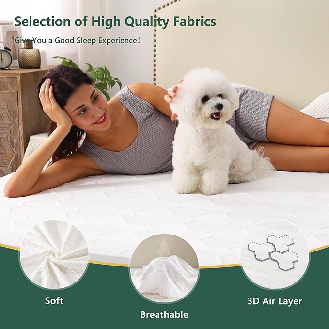 Twin XL Size Waterproof Mattress Protector, 40% Rayon Derived from Bamboo Cooling Mattress Pad Cover, 3D Air Fabric Breathable Mattress Pad Fitted with Deep Pocket 6"- 15" Machine Washable