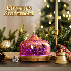 Porseme 500ml Essential Oil Diffuser 3D Glass Aromatherapy Ultrasonic Humidifier - Auto Shut-Off, BPA Free for Home Hotel Yoga SPA Gift