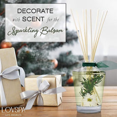 LOVSPA Reed Diffuser Set, Sparkling Balsam Scented Oil Diffuser with Sticks, Home Fragrance Accessories for Bathroom Shelf Decor, Aroma Diffusers for Home or Office Desk, USA Made
