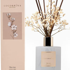 Cocorrína Reed Diffuser Set, Clean Linen 6.7 fl oz Scented Diffuser with Sticks Home Fragrance Reed Diffuser for Bathroom Shelf Decor