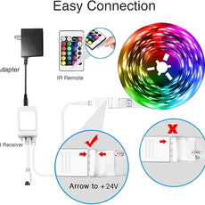 DAYBETTER Led Strip Lights Smart with App Control Remote, 5050 RGB for Bedroom, Music Sync Color Changing for Room Party 50ft