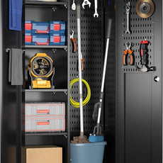 SUXXAN Broom Closet Storage Cabinet with Wheels 71.4