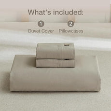 JELLYMONI Cotton Duvet Cover Full Size - Linen Gray Comforter Cover with Button 100% Washed Cotton 3PCS Breathable Soft Solid Bedding Set Duvet Cover 80×90in & 2 Pillowcases (NO Comforter)