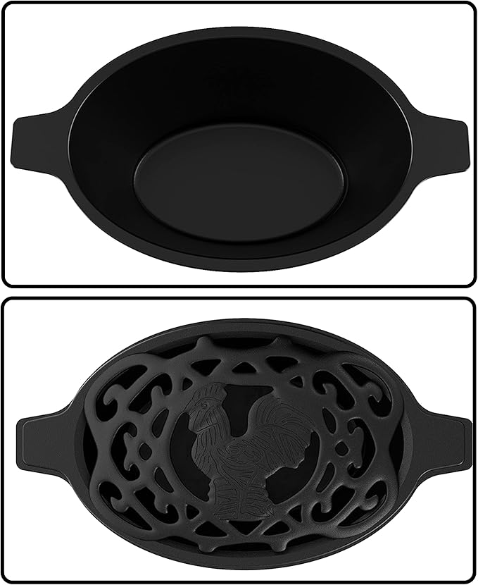 Fire Beauty Woodstove Steamer Stove Humidifier Cast Iron Lattice Top Rust Resistant 2.3 Quart Capacity (chicken)