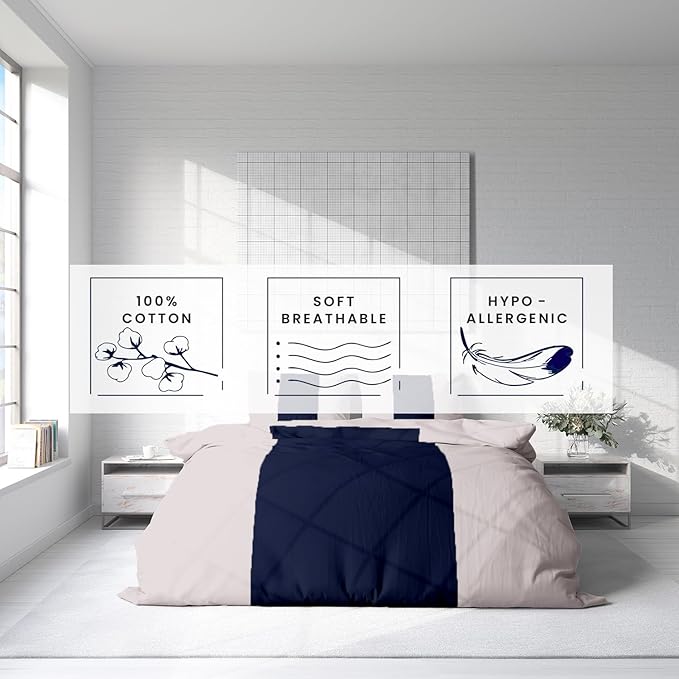 Kotton Culture 1 Pc California King Size Duvet Cover Only -100% Egyptian Cotton Sateen 600 Thread Count Ultra Soft Premium Durable Comforter Cover Zipper Closure & Corner Ties (Dashing Blue,104"x98")