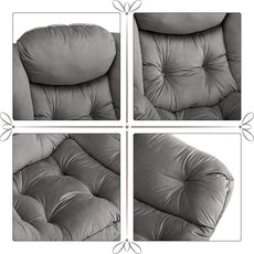 HollyHOME Lazy Chair with Foldable Ottoman, Accent Comfy Lounge Armchair and Folding Footrest Stool, Leisure Sofa Reading Chair and Footstool for Living Room, Bedroom, Dorm,Velvet Smoky Grey