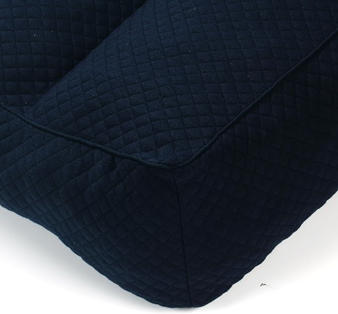 HOMBYS Shredded Memory Foam Knee Pillow for Side Sleepers, 6.5" Height Pillow Between Legs for Aligns Spine & Relieves Pressure Hip & Leg Elevation, Supportive Pillow for Pregnancy, Sciatica, Navy