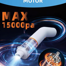 Cordless Car Vacuum, 4 in 1 Portable Mini Handheld Vacuum Cleaner with 15000pa Suction Power, 2 Suction Modes & Multi-Nozzles for Car Home Office Pet, White
