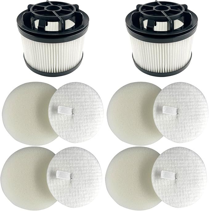 Dttery Filter Replacement for Levoit LVAC-200, LVAC-300 Cordless Stick Vacuum, LSV-V201-WUS, LSV-V202PE-BUS, 4 Pre-Motor, 2 Post-Motor Filters