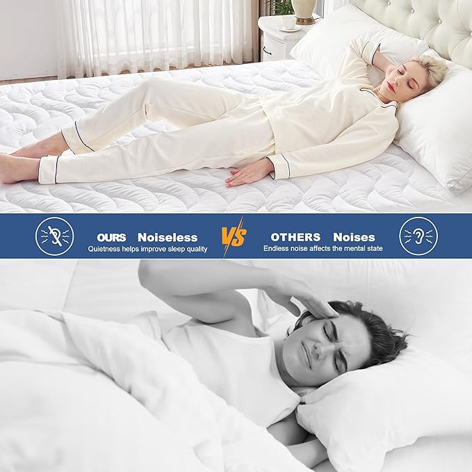 GRT Twin XL Mattress Protector, 100% Waterproof Mattress Protector Twin XLong with Dual-Layers Protection, Noiseless Quilted Fitted Mattress Pad Cover with 8"-26" Deep Pocket