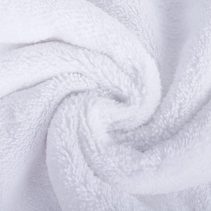 POLYTE Microfiber Quick Dry Lint Free Bath Towel, 57 x 30 in, Pack of 4 (White)